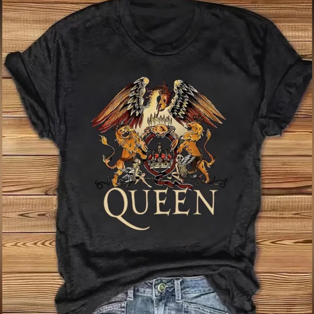 🆕QUEEN T-Shirt- A Day At The Races Album cover T-shirt- Charcoal Gray- Sz L
